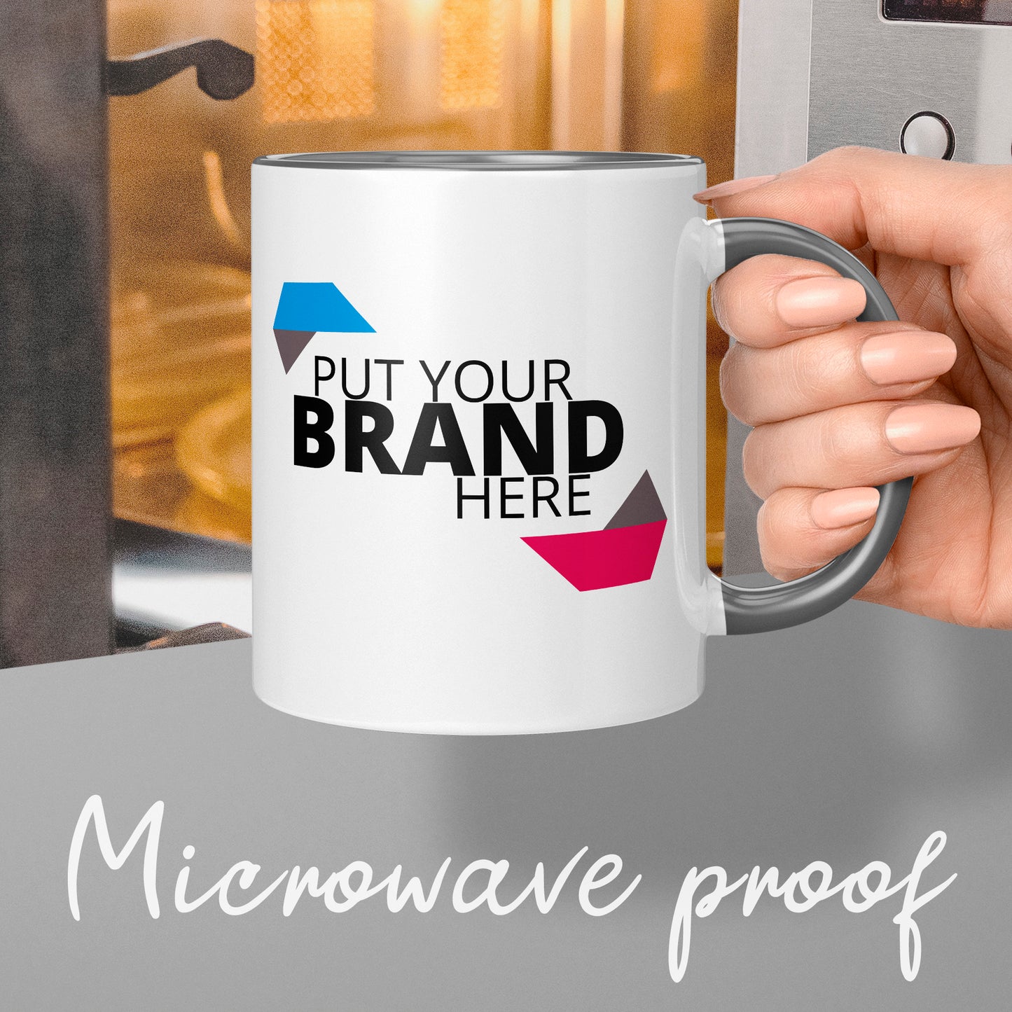 Branded Mugs (GREY) - Fully Inclusive Pricing Full Colour Both Sides & Free Delivery