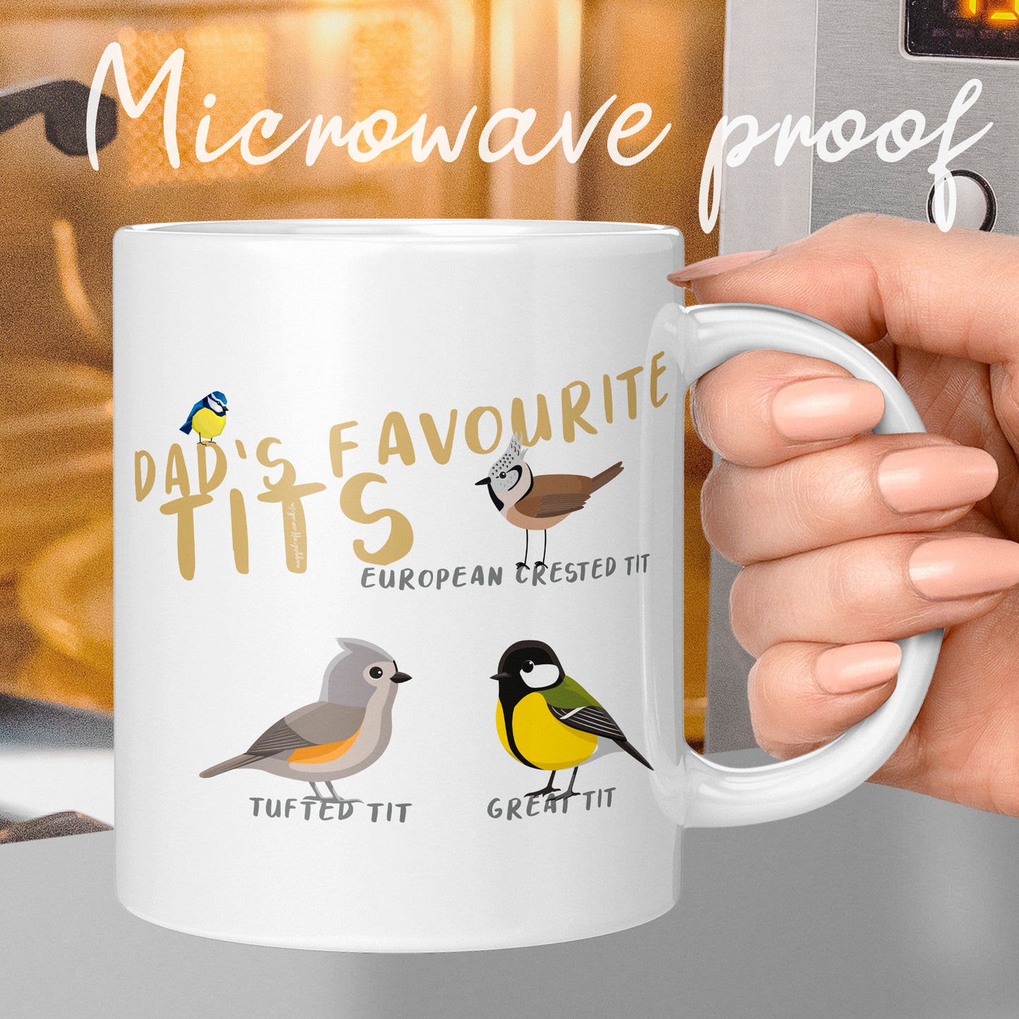 funny rude gift for dad, favourite tits, bird watcher dad cheap gift