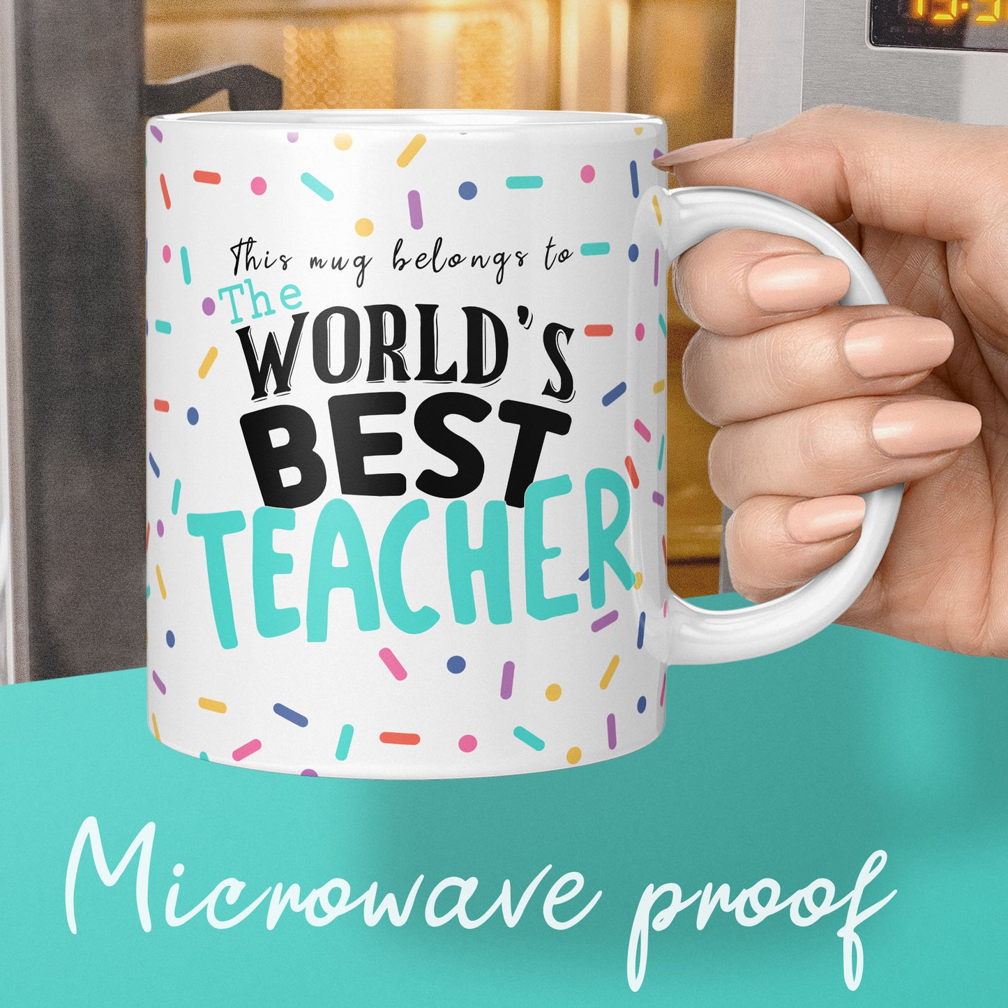 Worlds best teacher mug for end of term gift or graduation for a teacher