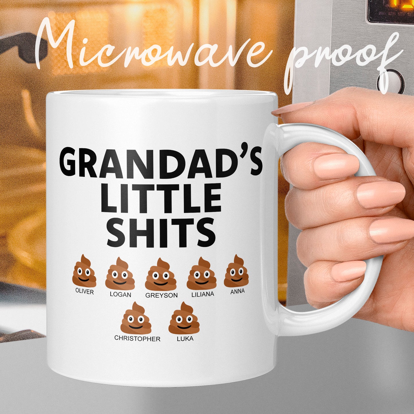 Grandad funny mug gift, little shits funny cheap gift for fathers day or Christmas