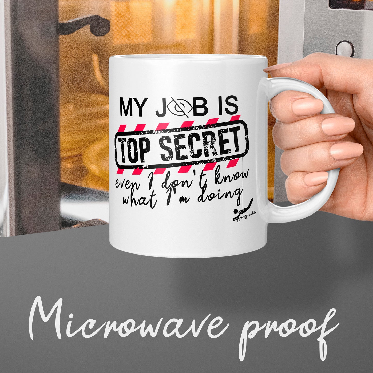 My Job is top secret mug office secret santa gifts idea funny coffee work mug gift for work colleagues