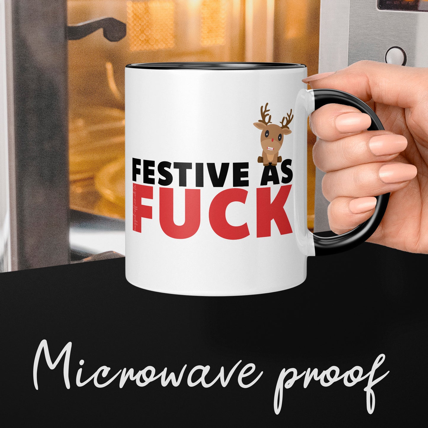Festive as Fuck Funny Christmas Mug Rude Secret Santa Funny Gift for work colleagues, funny coffee work mug Sarcasm Mug 11oz