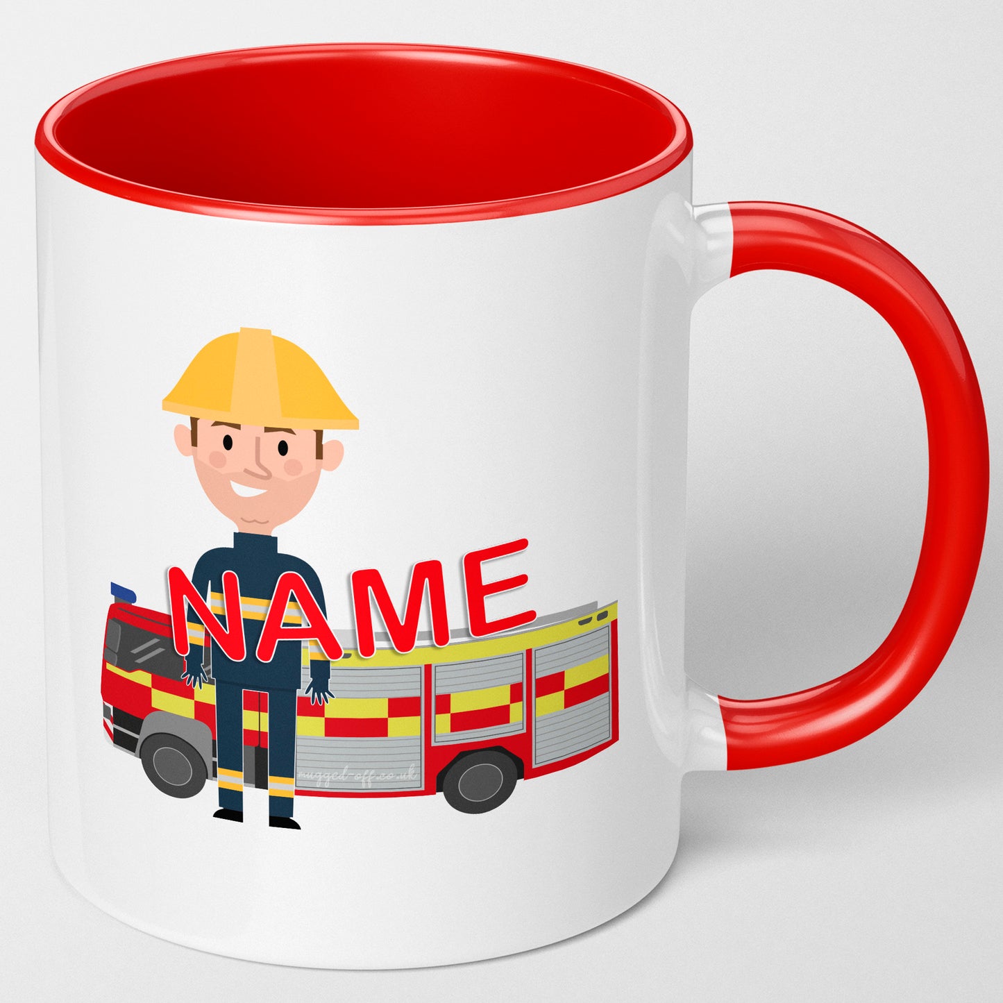 Personalised Fireman Gifts Red Fireperson 110z Mug Great Secret Santa Gift For Fireman Birthday Gift