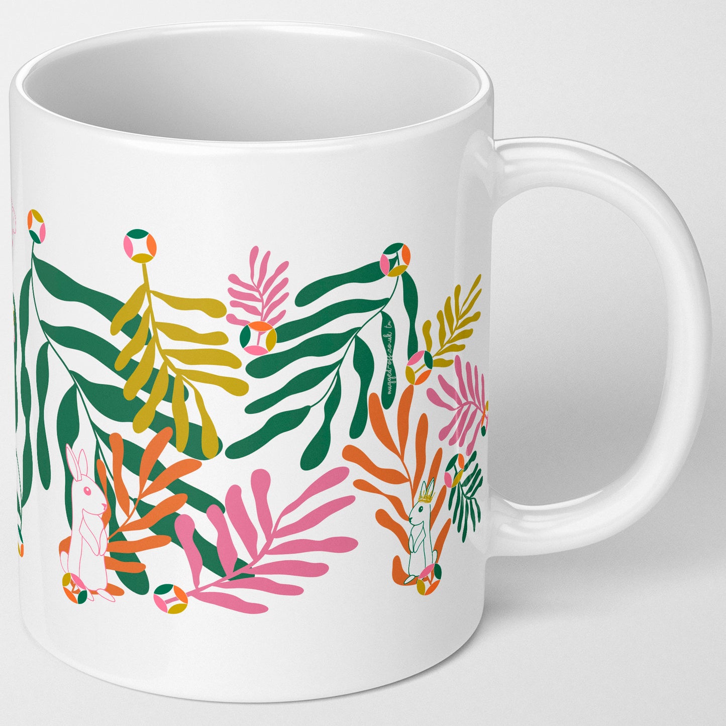 Cute Colourful Mug Gift For Her Bunny In The Leaves Rabbit Cup