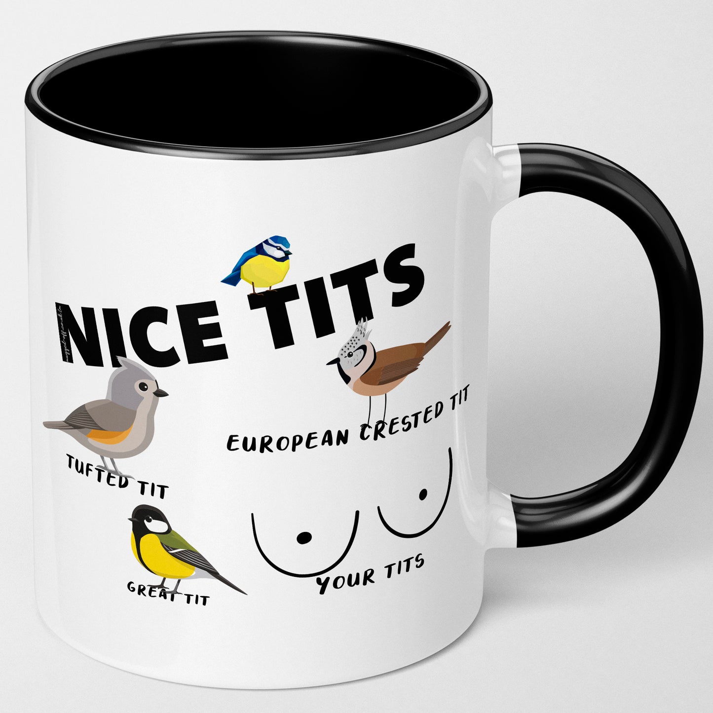 funny nice tits cheap rude mug gift, funny birdwatcher rude mug