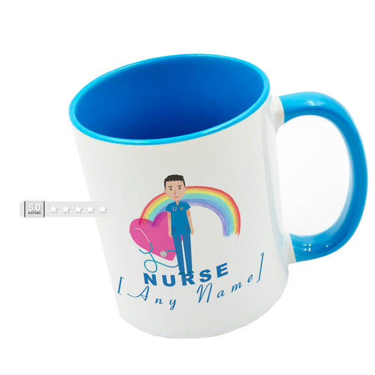 Male Nurse Gift Present Mug - Personalised Gift Male Nurse Mug Cup Blue Hospital Medical Student