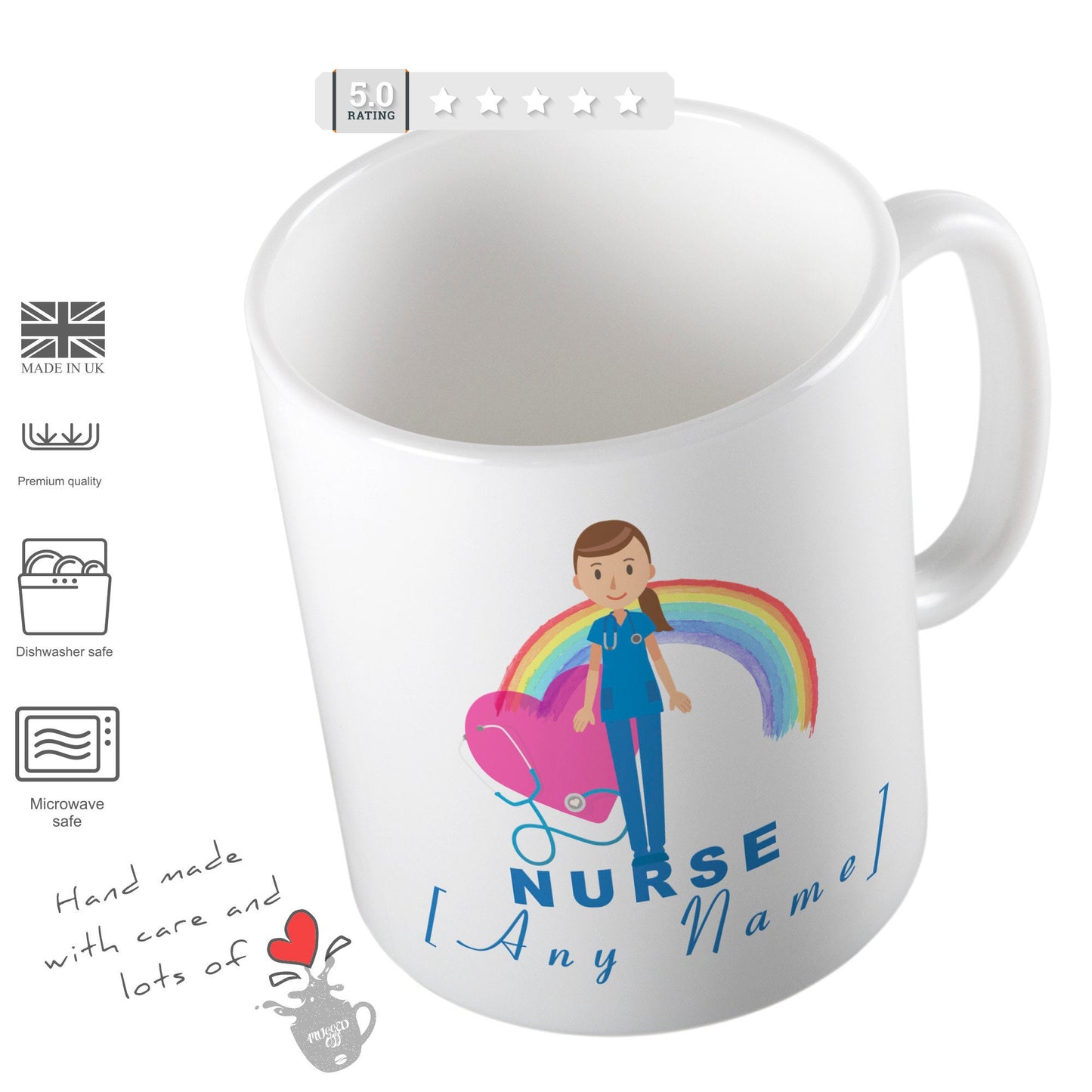 Personalised Nurse Gift Present Personalised Gift Nurse Mug Cup Blue Dress Hospital Medical Student