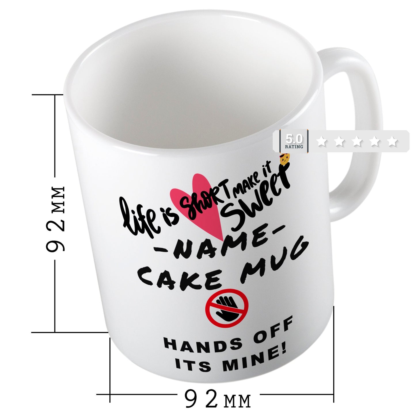 Self Care Gifts - Cake Mug - Personalised Cake Mug All Recipe Ingredients Written On The Mug Fun Gift best friend gift BFF