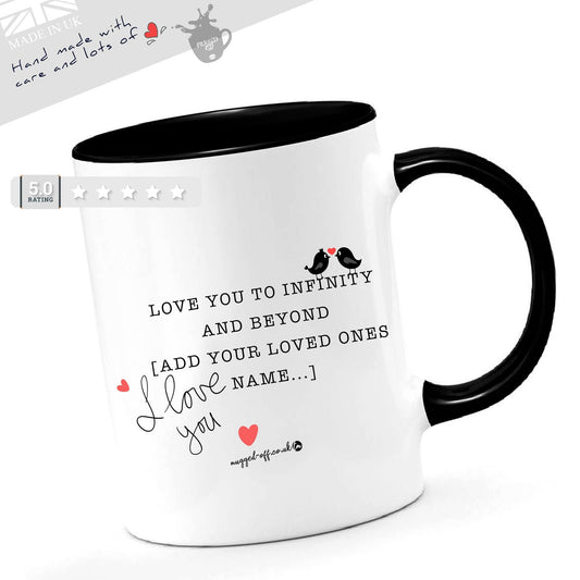 Valentines Day Mug Cup Cups Tea Coffee Mugs - love you to infinity and beyond