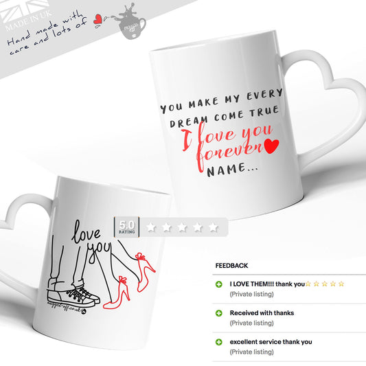 Personalised Valentine's Day Gifts Mug Cup Cups Tea Coffee Mugs - You Make My Every Dream Come True