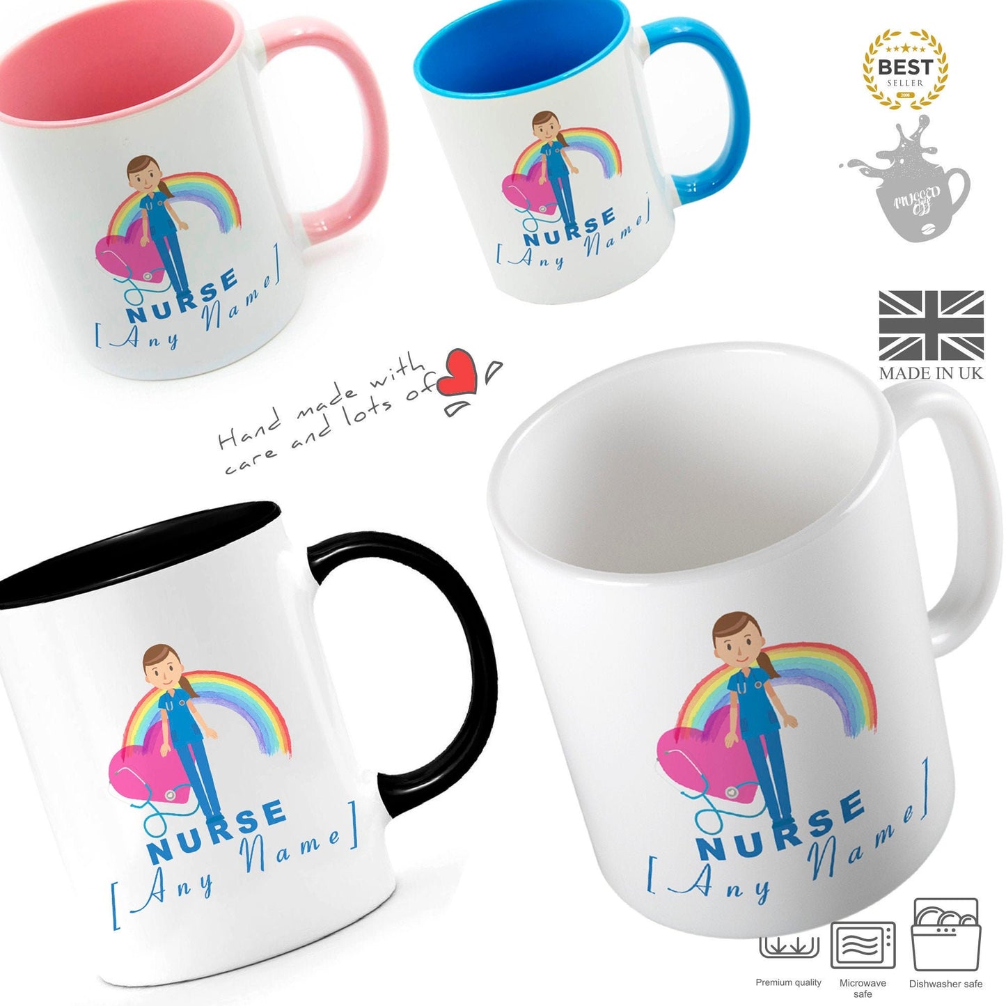 Personalised Nurse Gift Present Personalised Gift Nurse Mug Cup Blue Dress Hospital Medical Student