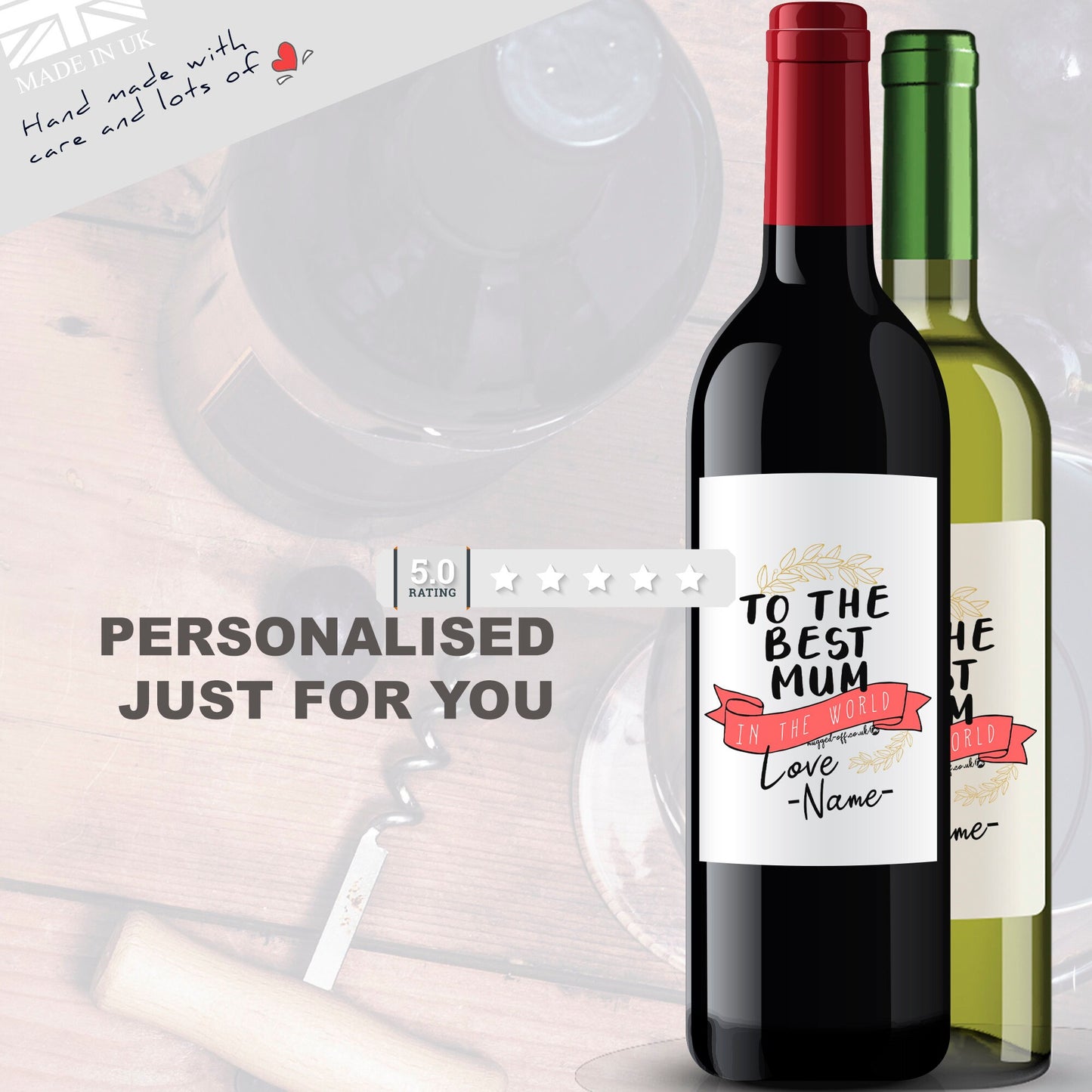 Mother's Day Gift Ideas - Wine Bottle Labels personalised - wine bottle labels for birthday xmas mothers day fathers day