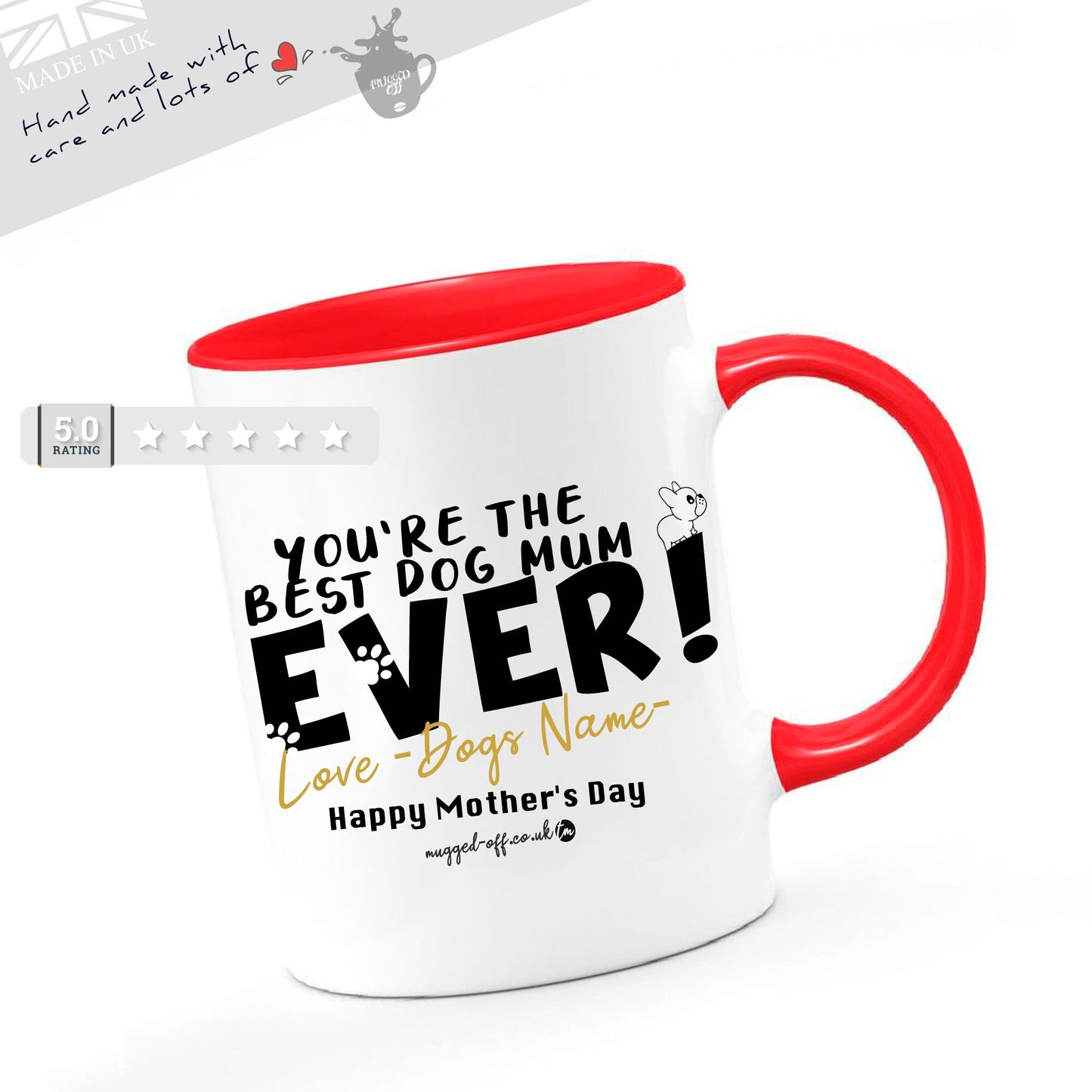 Dog Mum Mug - Mothers Day Dog Mum Mum Mummy Mam Mother Mom PERSONALISED with dogs name mugs cup