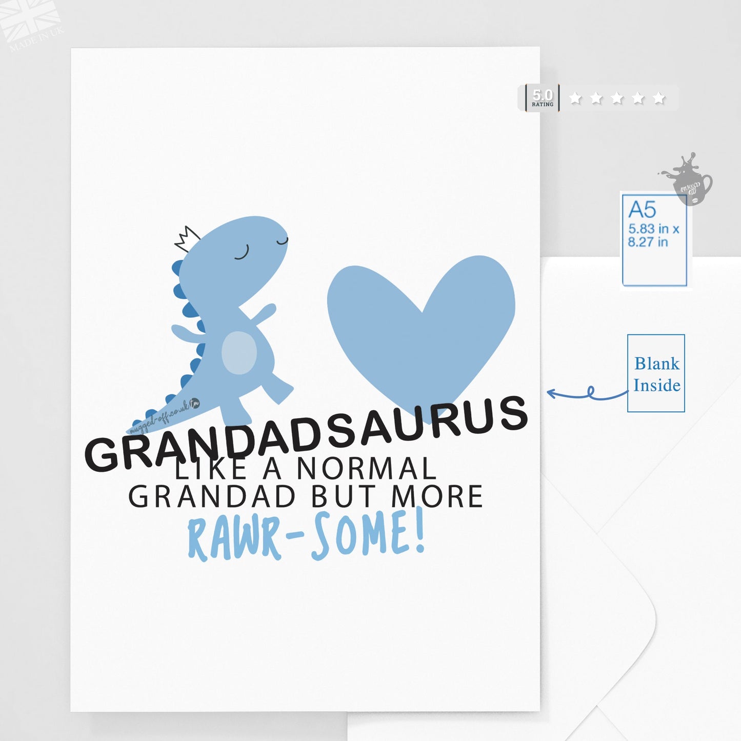 Grandadsaurus card for grandads birthday or fathers day