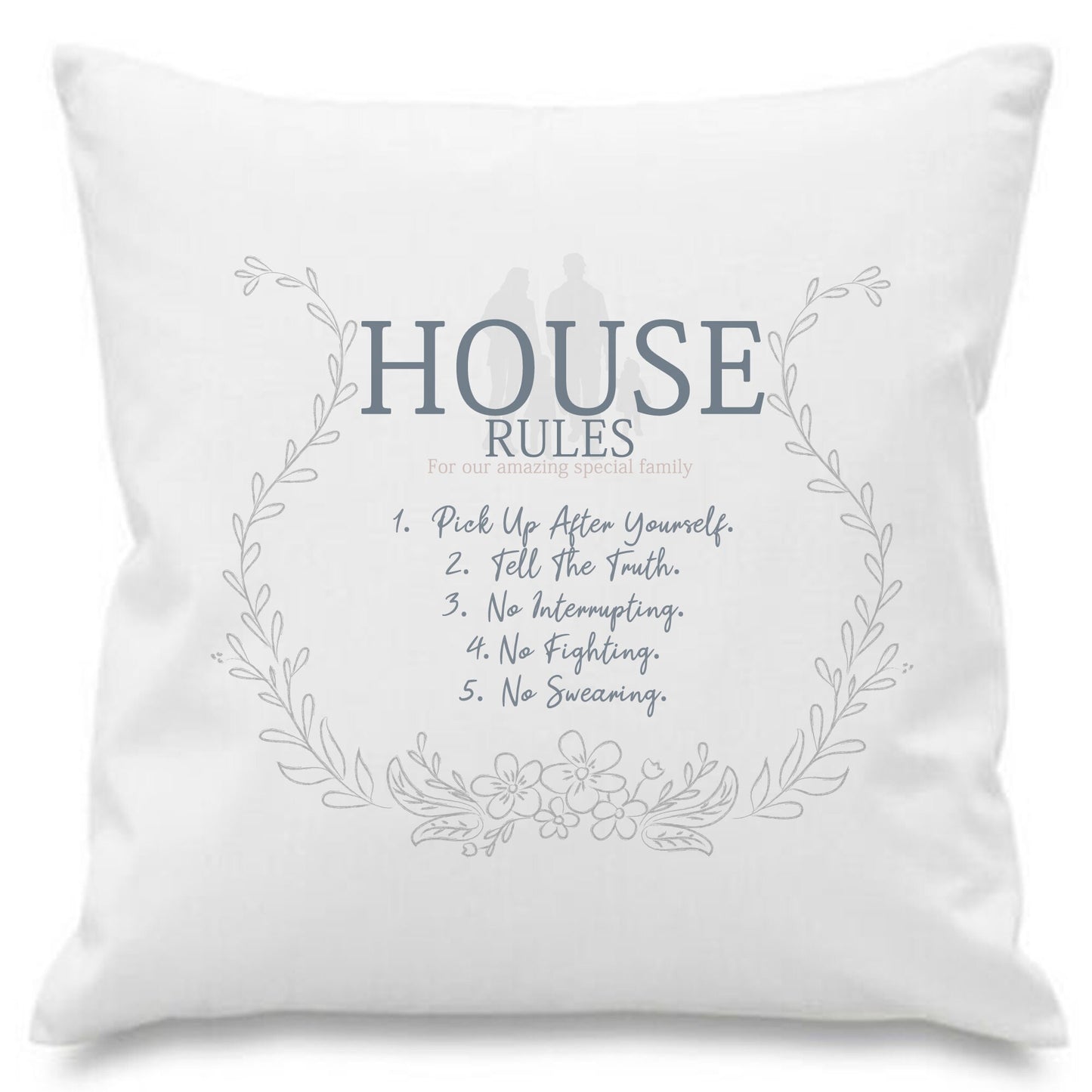Personalised House Rules Pillow Cushion gifts xmas birthday gift - Add your rules