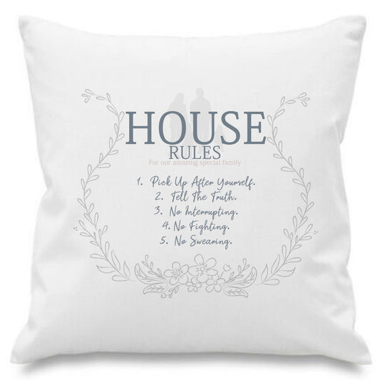 Personalised House Rules Pillow Cushion gifts xmas birthday gift - Add your rules