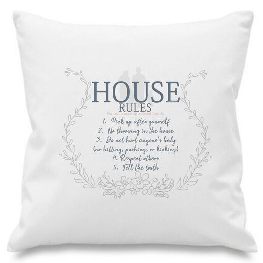 Personalised House Rules Cushion Cover Throw Pillow Cover Cushion Cover for Sofa Bed Home Decor