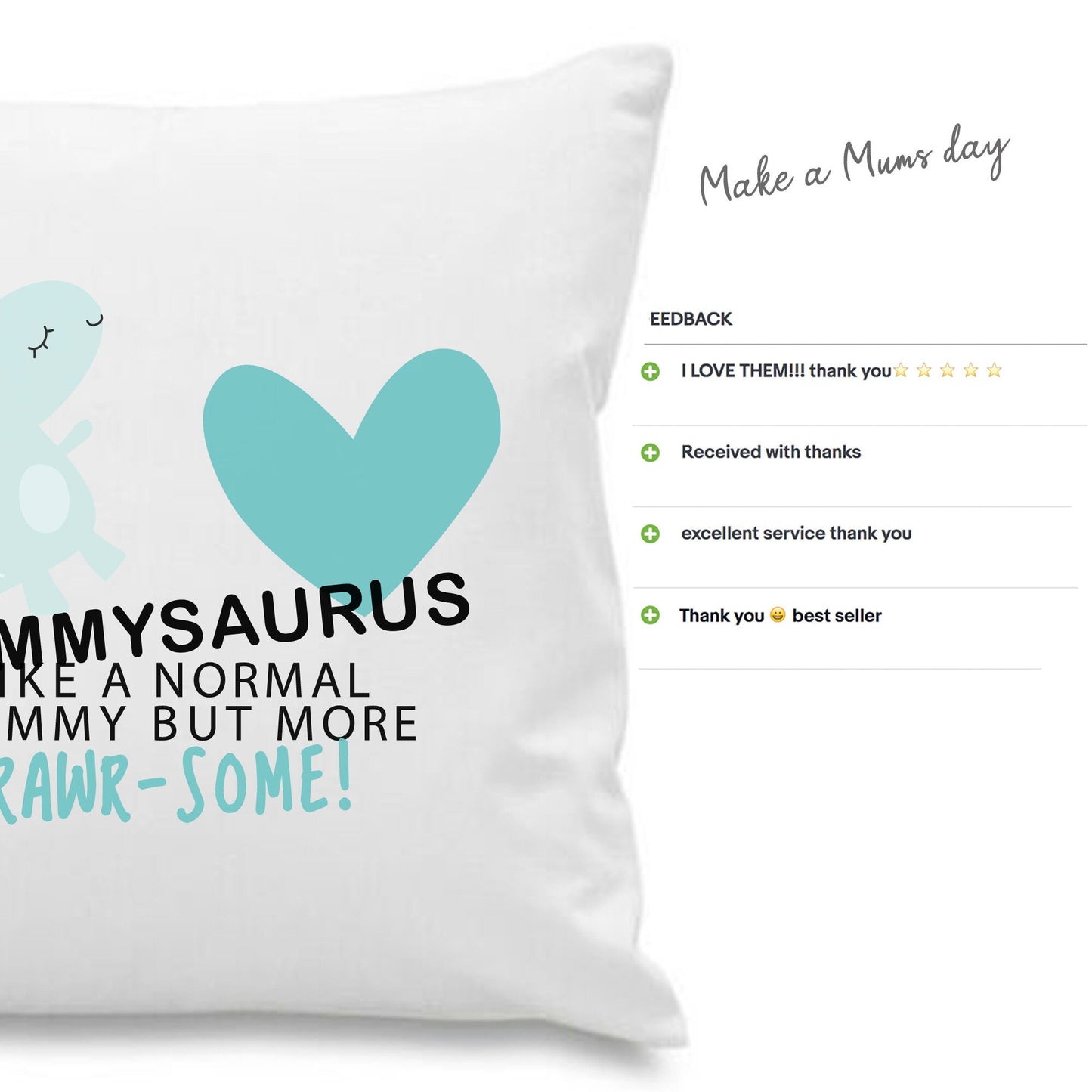 Mothers Day Mummy Gift Mummy pillow cushion pillowcase - Mummysaurus Mothers Day pillow cushion pillowcase Xmas Birthday Christmas