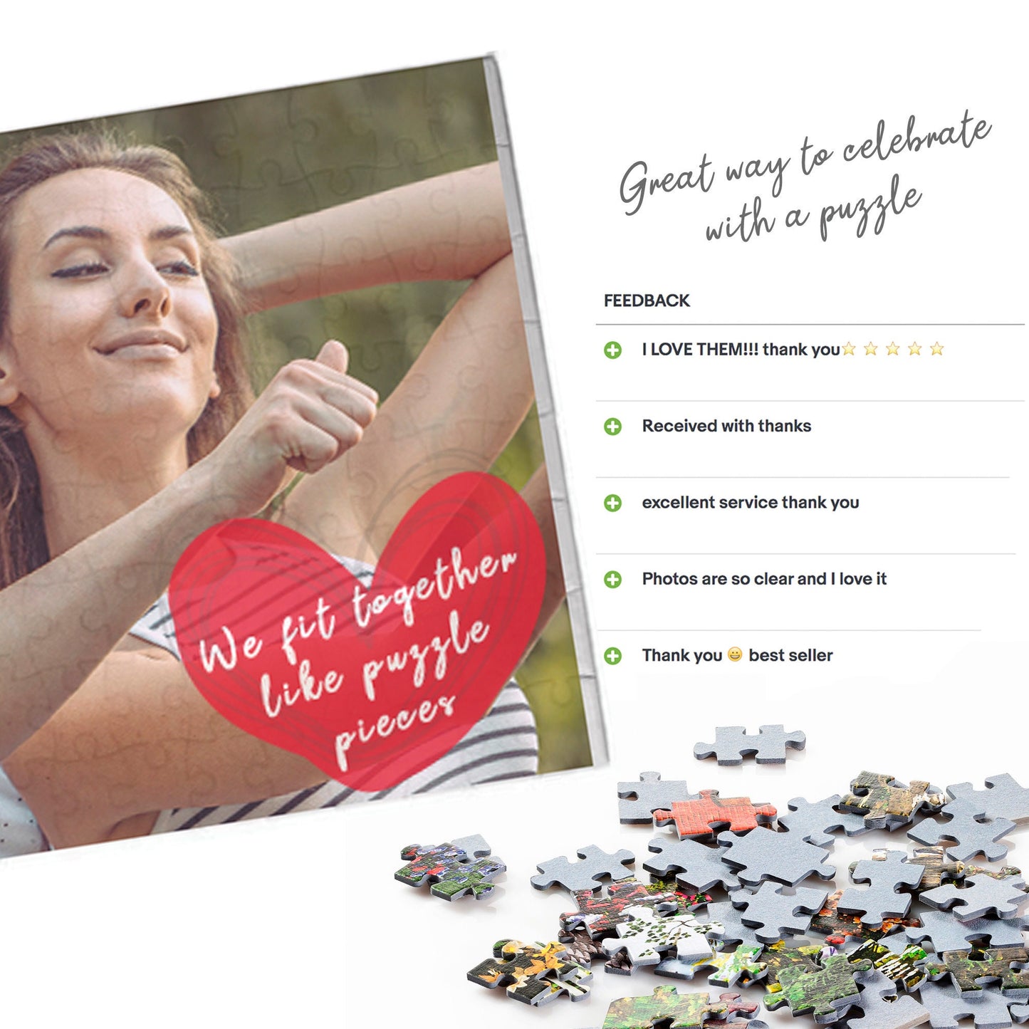 Valentines puzzle personalised for you lovely valentines gifts for her using your own photo A4 size Lovely Present valentines gifts for him