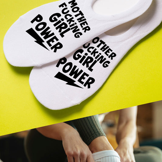 Novelty Socks For Women funky socks for women fun socks vintage style mother fucking girl power trainer socks one size