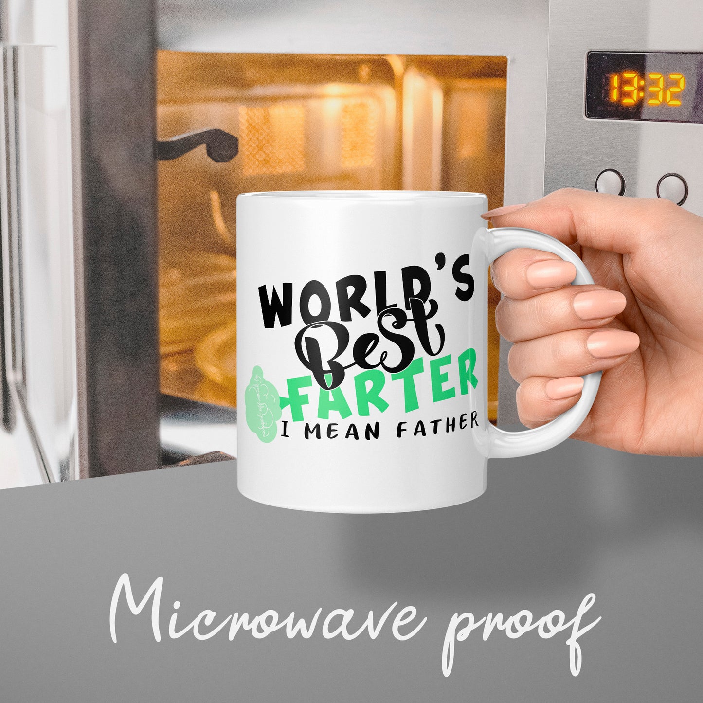 Dad Mug - Worlds best farter I mean father, Fathers Day Gifts