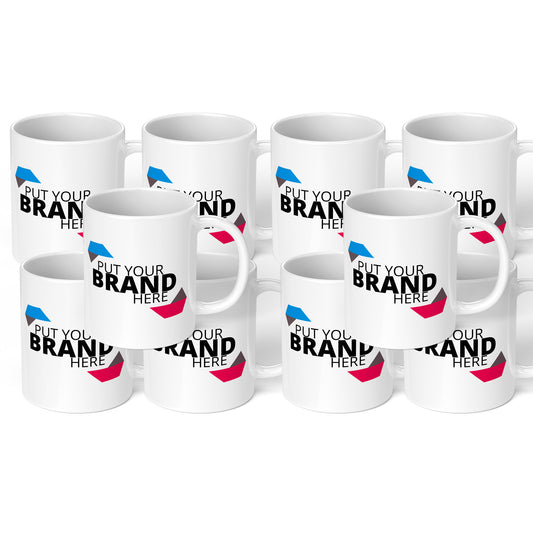 Company Branded Logo Mugs | 10x Mugs Bulk Order for logo mugs personalised mug sets