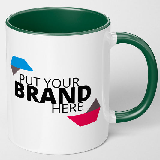 Branded Mugs (Dark Green) - Fully Inclusive Pricing Full Colour Both Sides &  Free Delivery