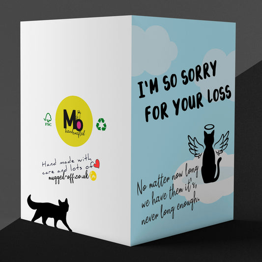 Sorry For Your Loss Sympathy Cat Animal Card, A5 Size, Blank Inside Pet Bereavement Thinking Of You