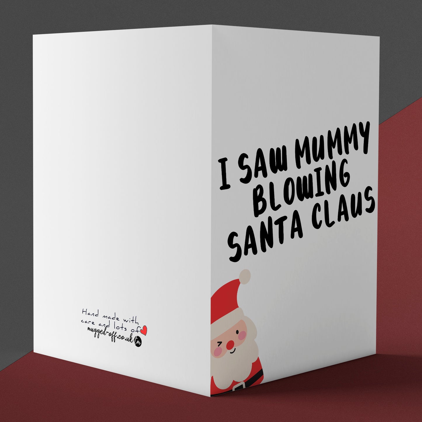 rude Santa Claus card for Christmas, secret Santa gift, funny and cheap