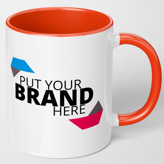 Branded Mugs (ORANGE) - Fully Inclusive Pricing Full Colour Both Sides &  Free Delivery