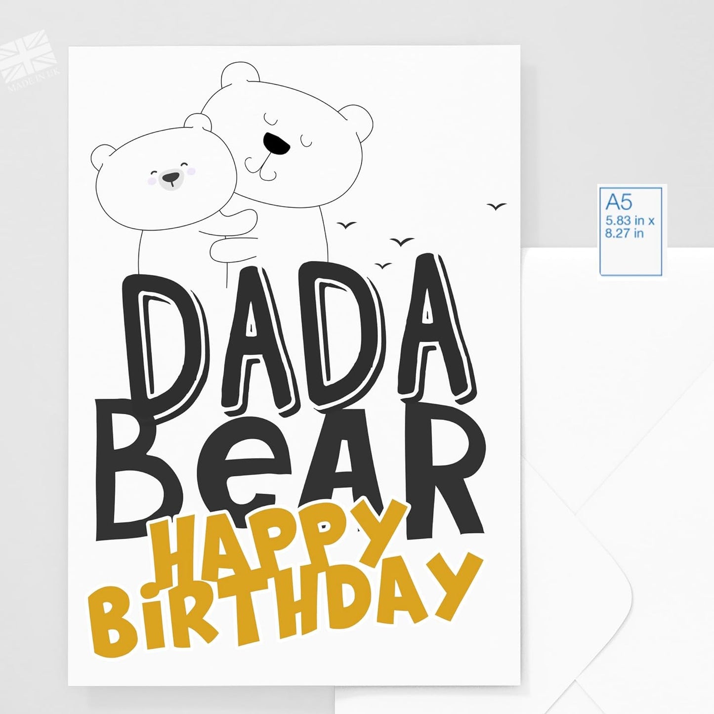 Dada Bear Dad Birthday Card, From Son, Daughter, Funny Best Dad Card, Dad fathers day card