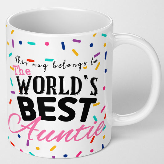 worlds best auntie mug, thoughtful cheap gift for an auntie