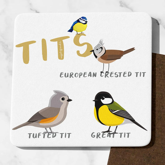 Funny Present Ideal For Guys Men Dads Gifts Dad Grandad Gifts Birds Funny Gifts Tits Coaster Bird-Watchers Twitcher