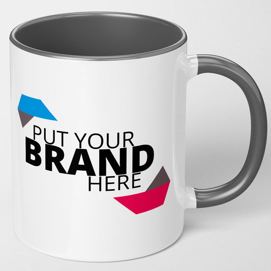 Branded Mugs (GREY) - Fully Inclusive Pricing Full Colour Both Sides &  Free Delivery