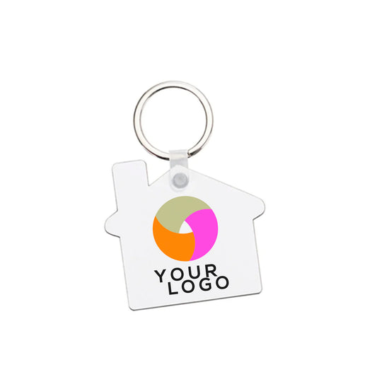 Branded House Shaped Keyrings Company Logo Keyrings Corporate Giveaways