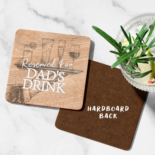 Dad Birthday Gifts Fathers Day Gifts Wooden Effect Dad Coaster Lovely Dad Christmas Present Dad Stocking Filler