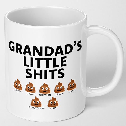Grandad funny mug gift, little shits funny cheap gift for fathers day or Christmas