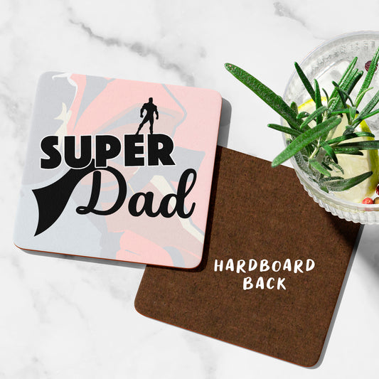 Superhero Dad Drinks Coaster Father's Day Present Dad Christmas Daddy Birthday Gifts