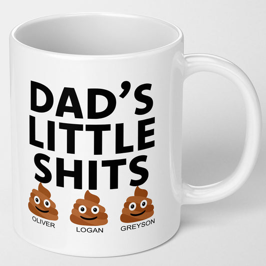 Dads little shits funny mug, cheap gift for fathers day