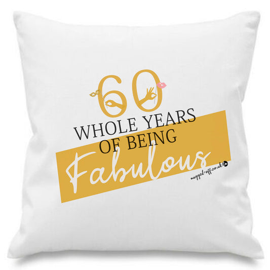 60th birthday pillow cover gift for a fabulous 60 year old