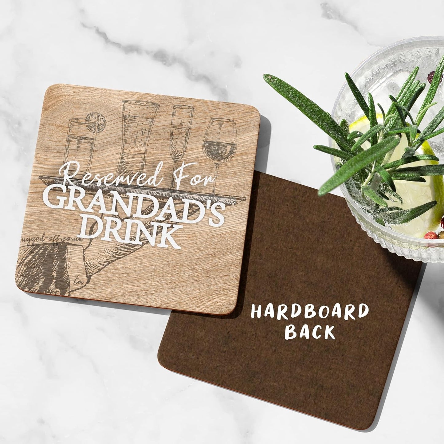 Grandad Gifts Ideal For Grandad Fathers Day Wood Effect Coaster Reserved For Grandad's Drink Gifts Grandad