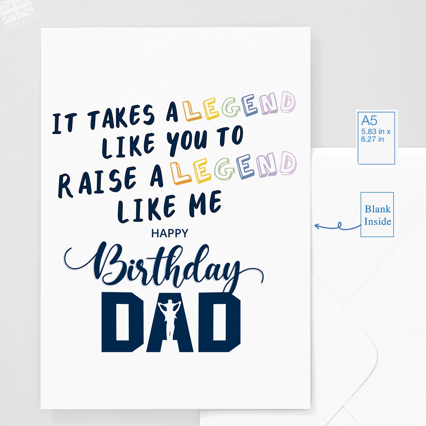 Dad Legend Birthday Card From Son Or Daughter Happy Birthday Card