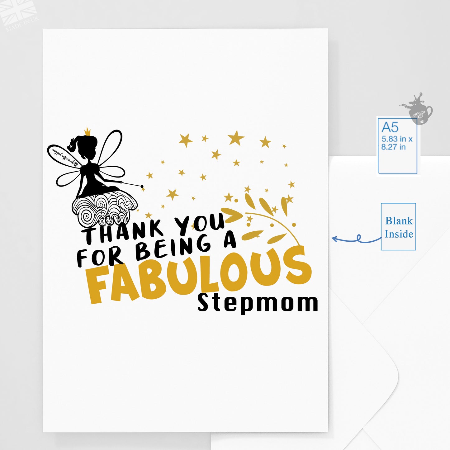 Stepmom Mother's Day Greetings Card, Birthday, Any Occasion, Blank Inside, Fabulous Stepmom