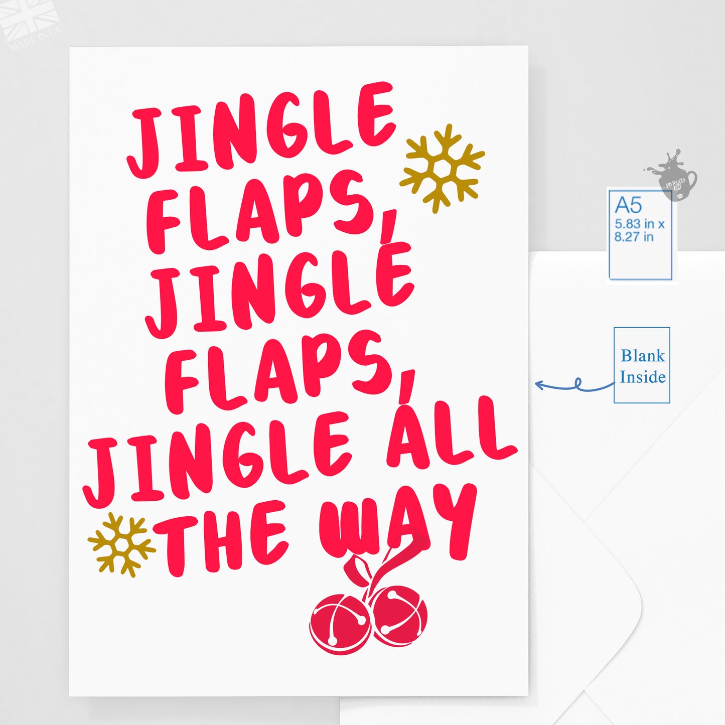 Jingle flaps funny rude card for secret Santa and cheap Christmas gift