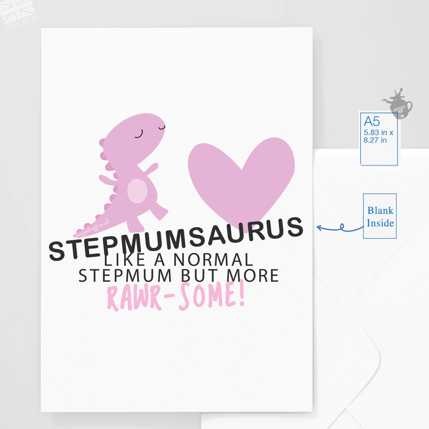 Stepmum Card Stepmumsaurus Greetings Card For Stepmum Birthday Mother's Day Blank Inside