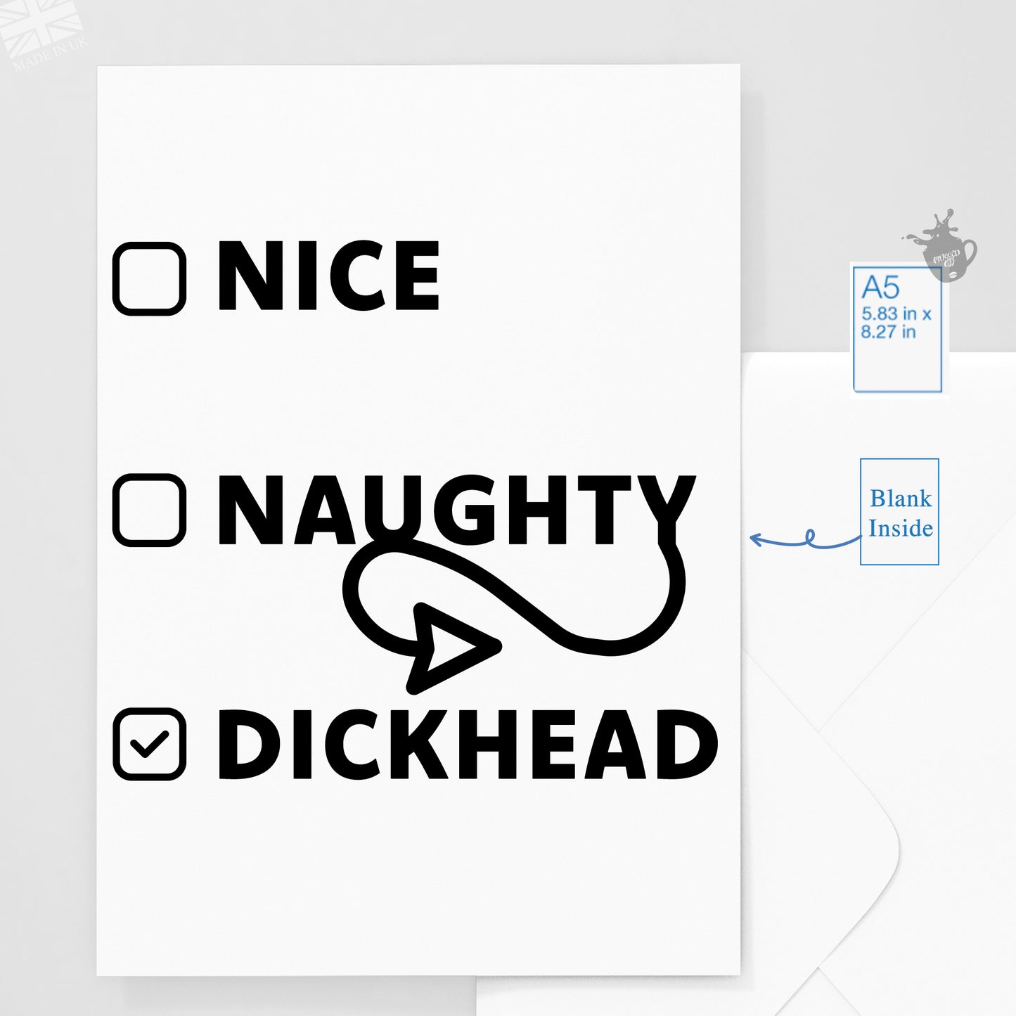 Secret Santa rude and funny card gift for a colleague or a friend