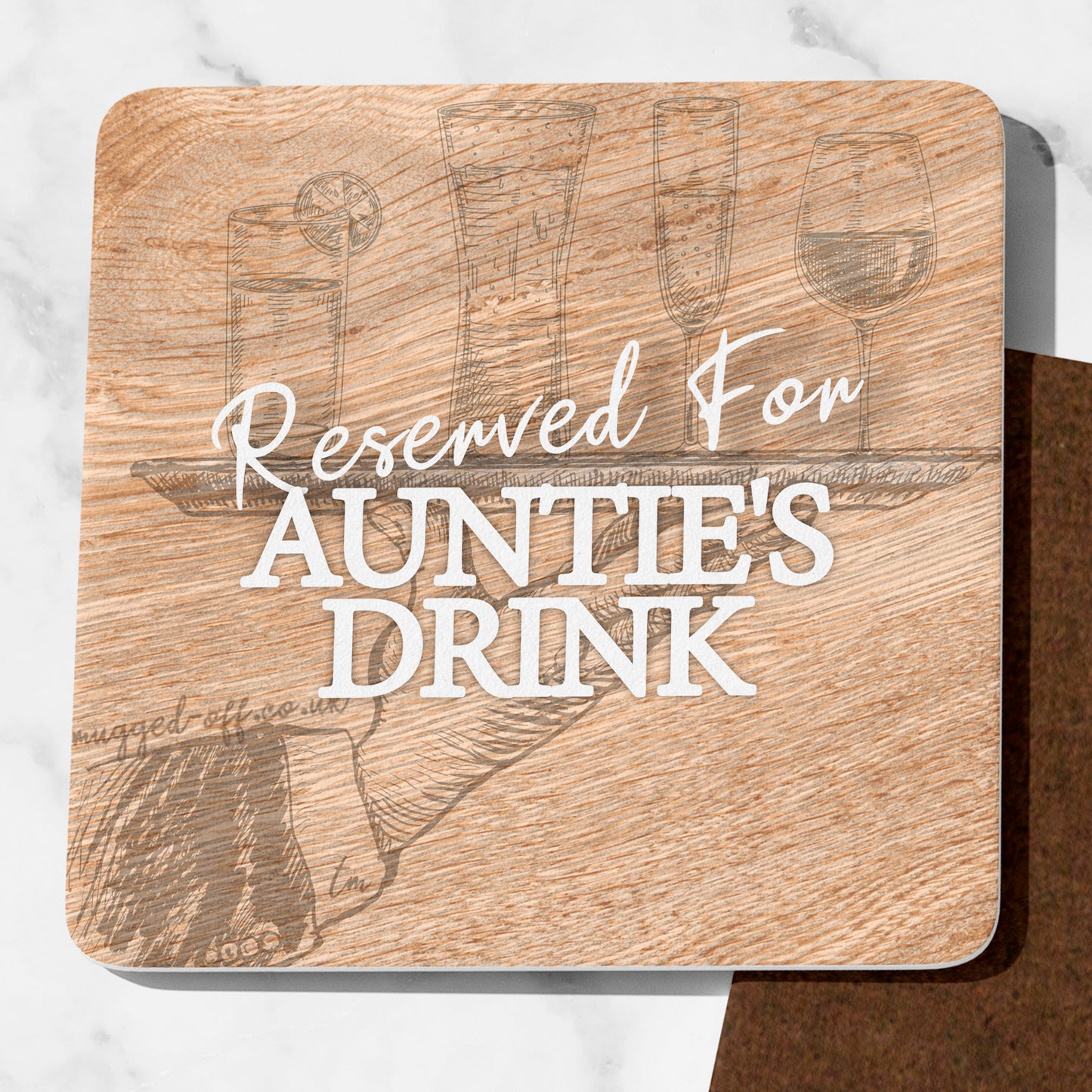 Auntie Gifts Ideal For Aunt Wood Effect Coaster Reserved For Auntie's Drink Gifts Aunt