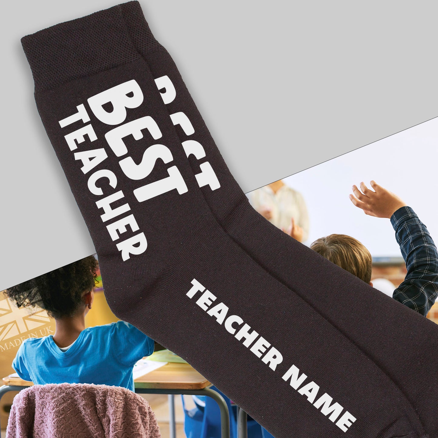 Best Teacher Personalised Socks end of school gifts to thank you teacher