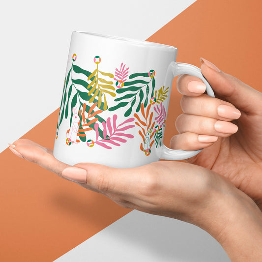 Cute Colourful Mug Gift For Her Bunny In The Leaves Rabbit Cup