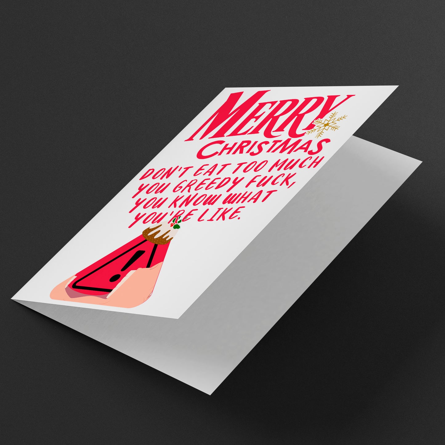 Merry Christmas greedy, funny rude card gift for secret Santa or cheap gift